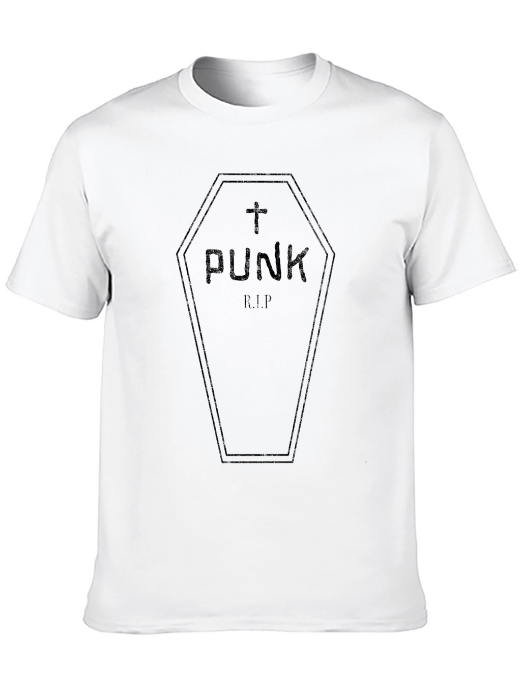 Punk R.I.P. Graphic Tee - Black Coffin Design