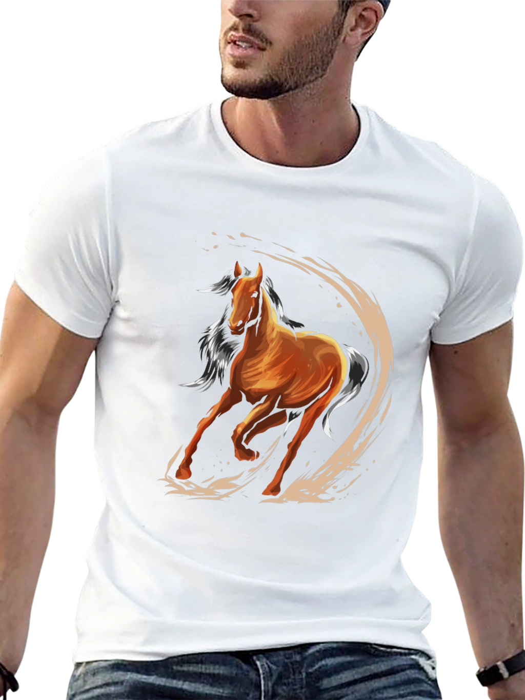 Horse Graphic Tee - Mens Black T-Shirt