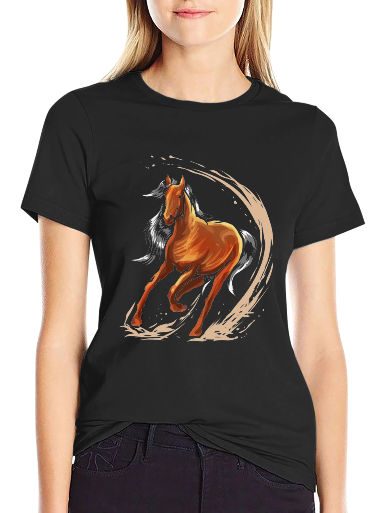Horse Graphic Tee - Mens Black T-Shirt