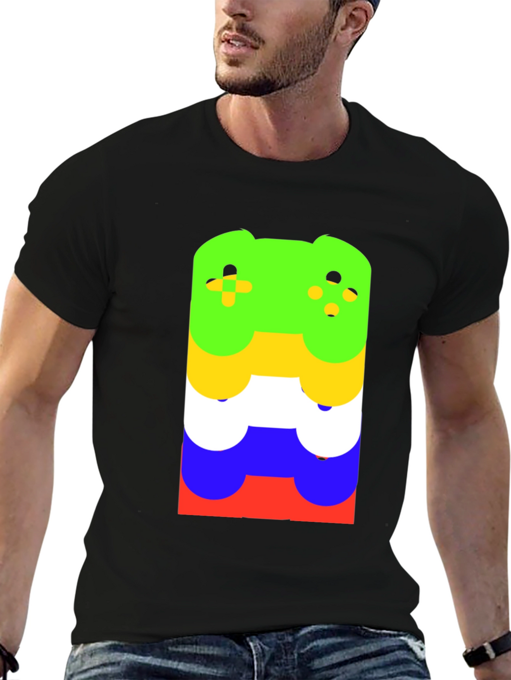 Stacked Controller Graphic Tee - Gamer Style
