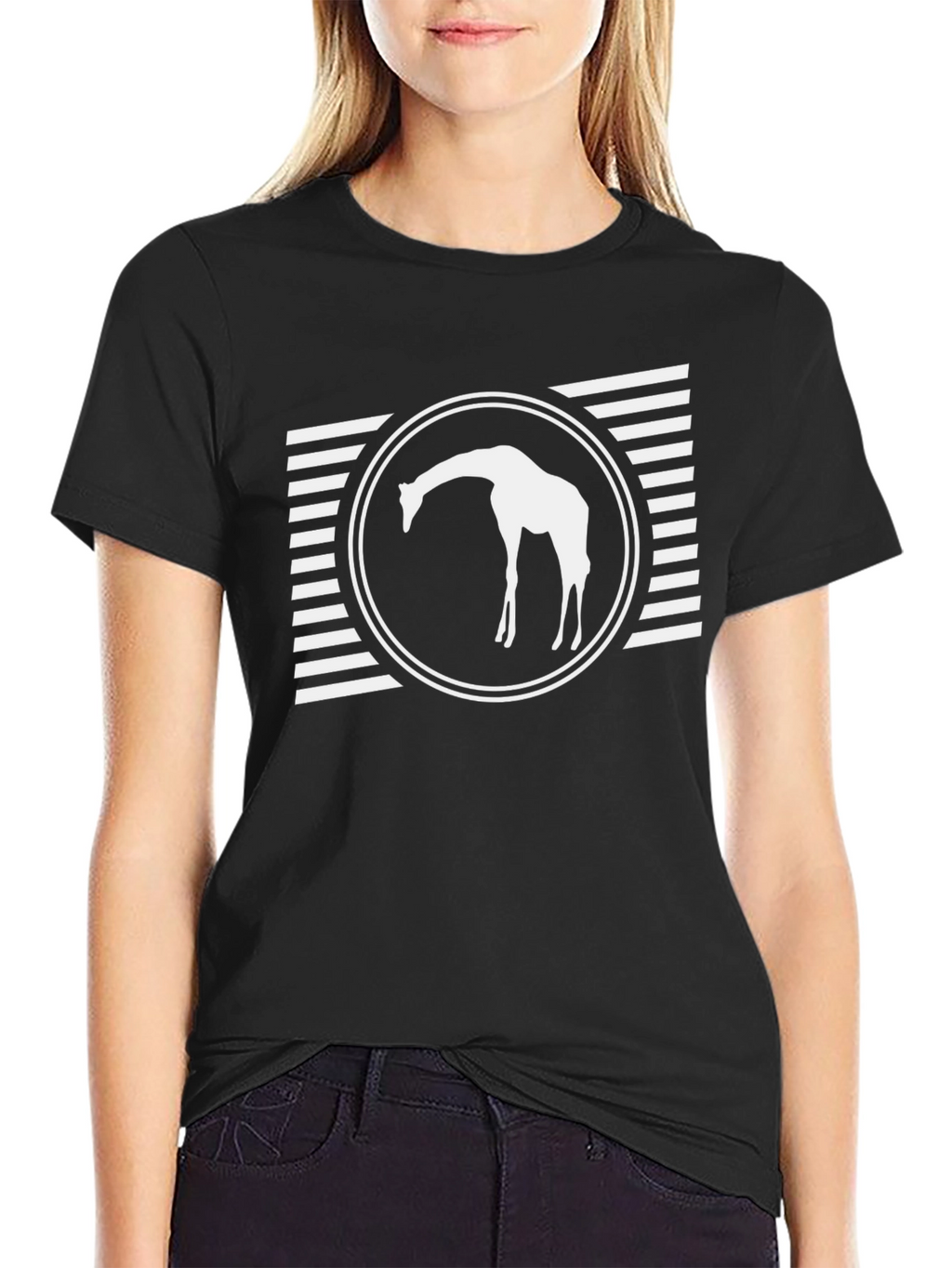 Giraffe Graphic Tee - Black Casual Shirt