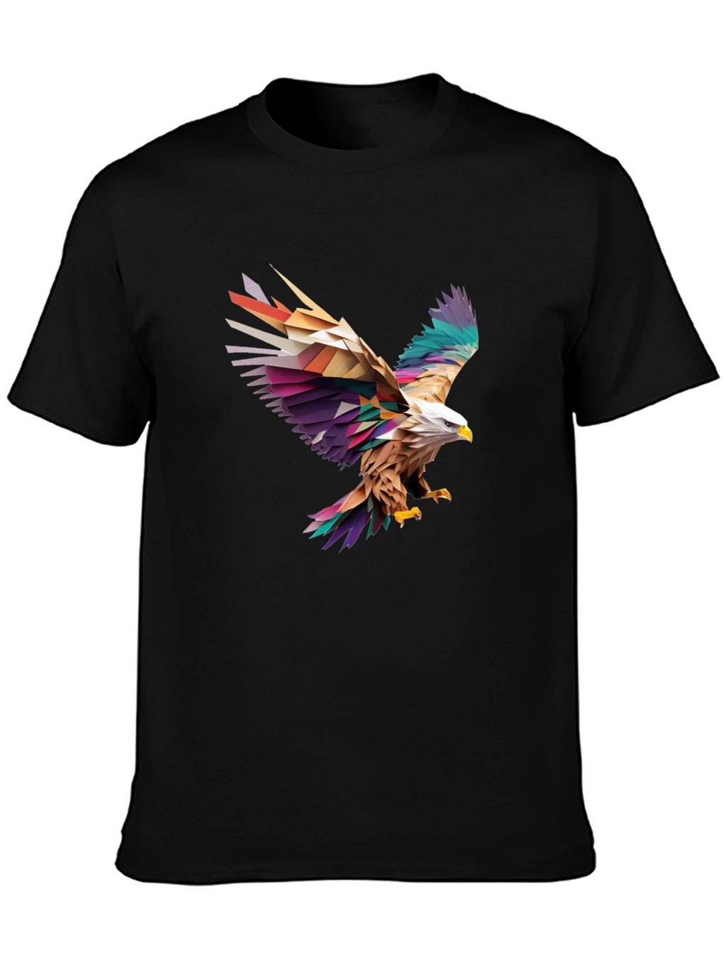Geometric Eagle Graphic Black T-Shirt