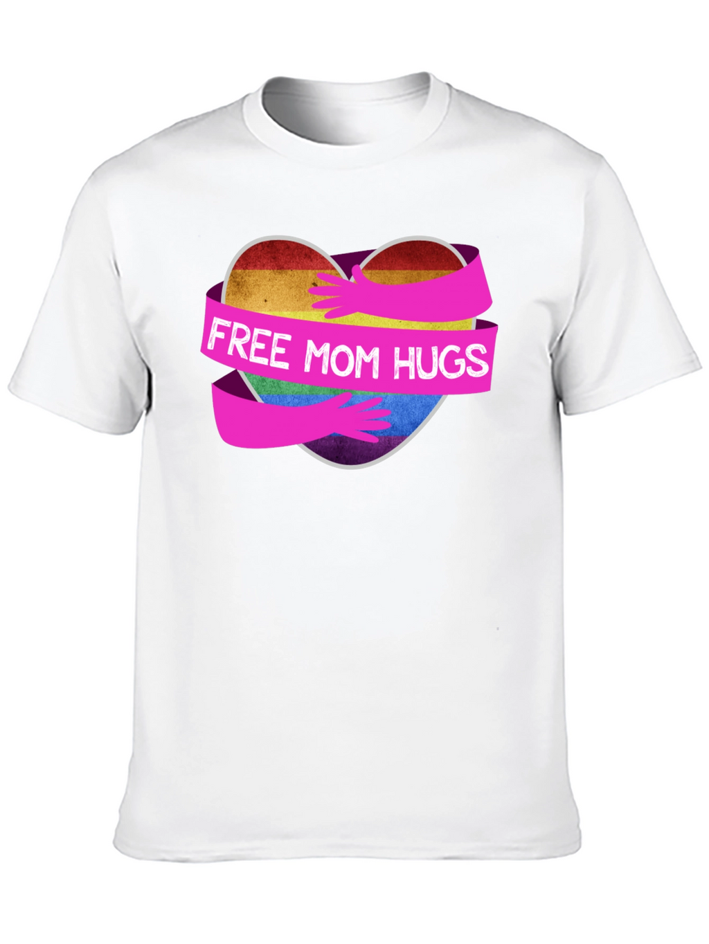 Free Mom Hugs Rainbow Heart T-Shirt