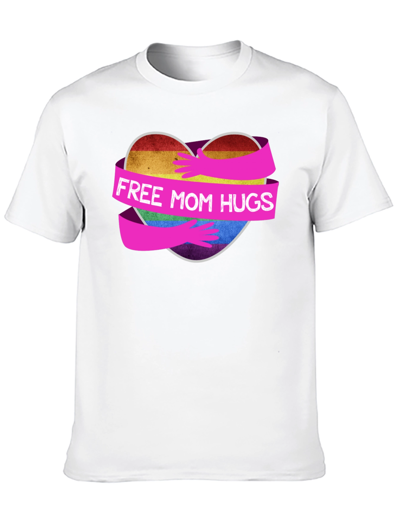 Free Mom Hugs Rainbow Heart T-Shirt