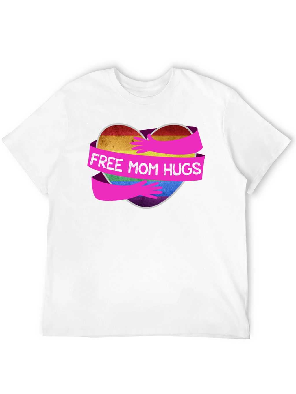 Free Mom Hugs Rainbow Heart T-Shirt