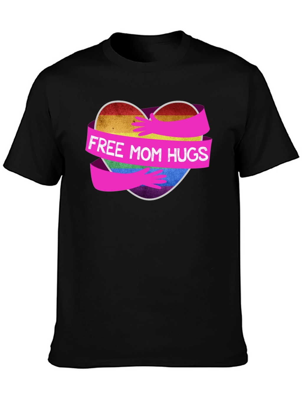 Free Mom Hugs Rainbow Heart T-Shirt