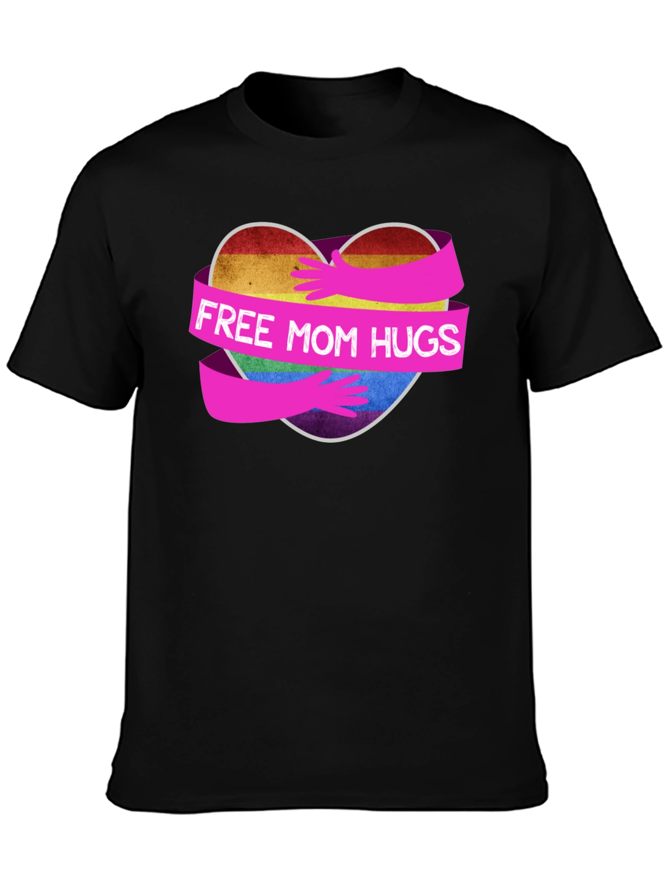 Free Mom Hugs Rainbow Heart T-Shirt