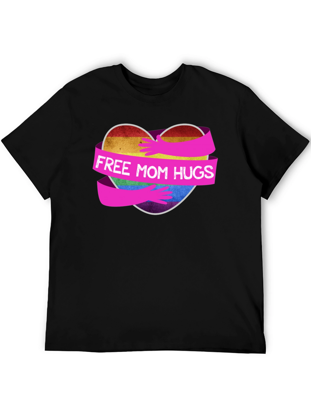 Free Mom Hugs Rainbow Heart T-Shirt