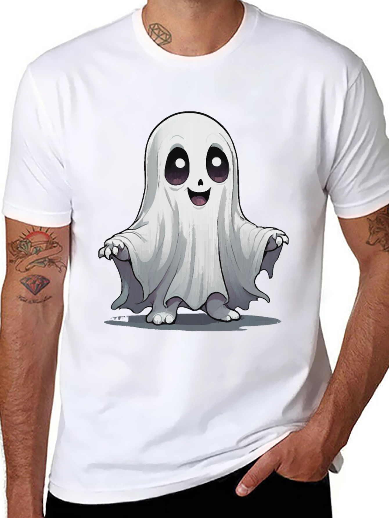 Ghost Graphic Tee - Spooky Season Apparel