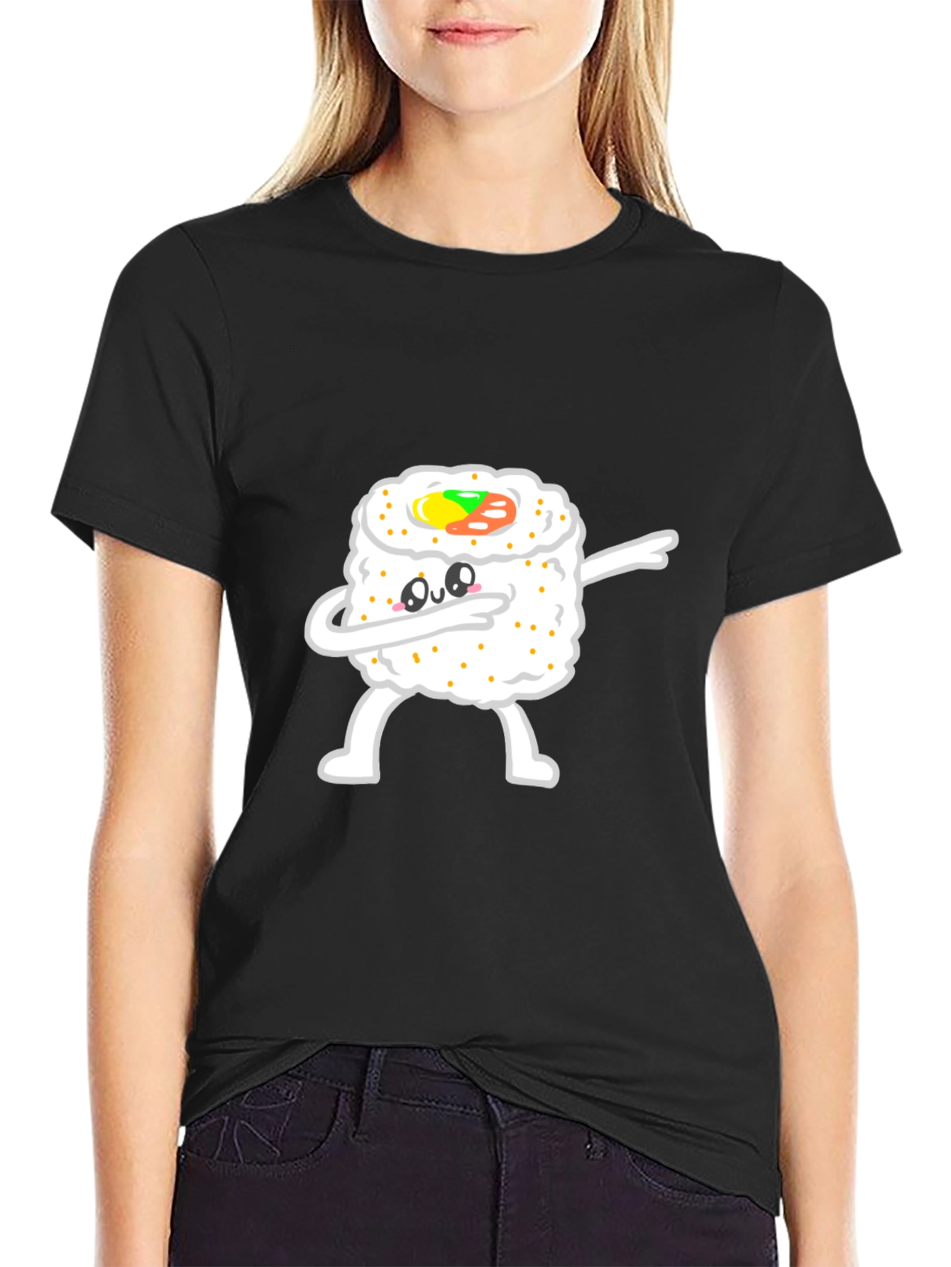 Dabbing Sushi Roll T-Shirt - Cute Foodie Tee