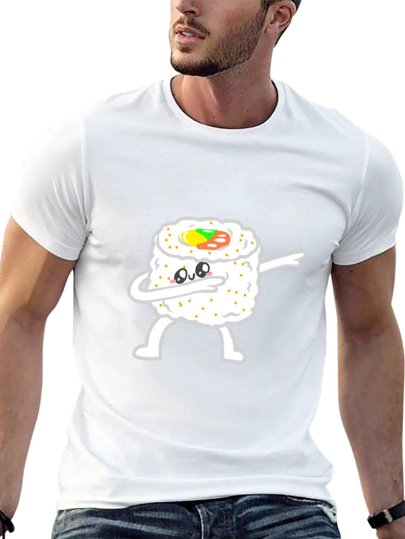 Dabbing Sushi Roll T-Shirt - Cute Foodie Tee