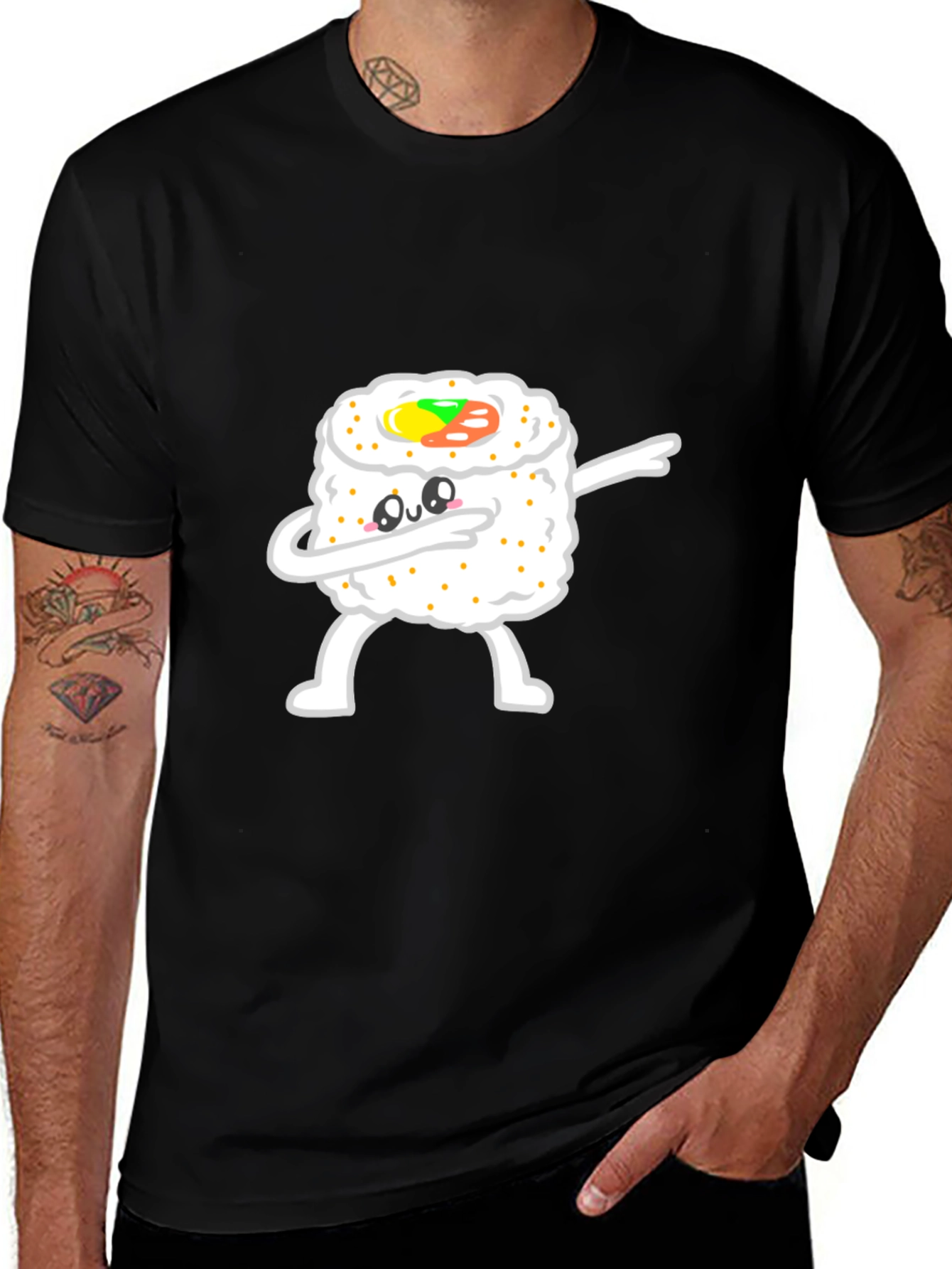 Dabbing Sushi Roll T-Shirt - Cute Foodie Tee