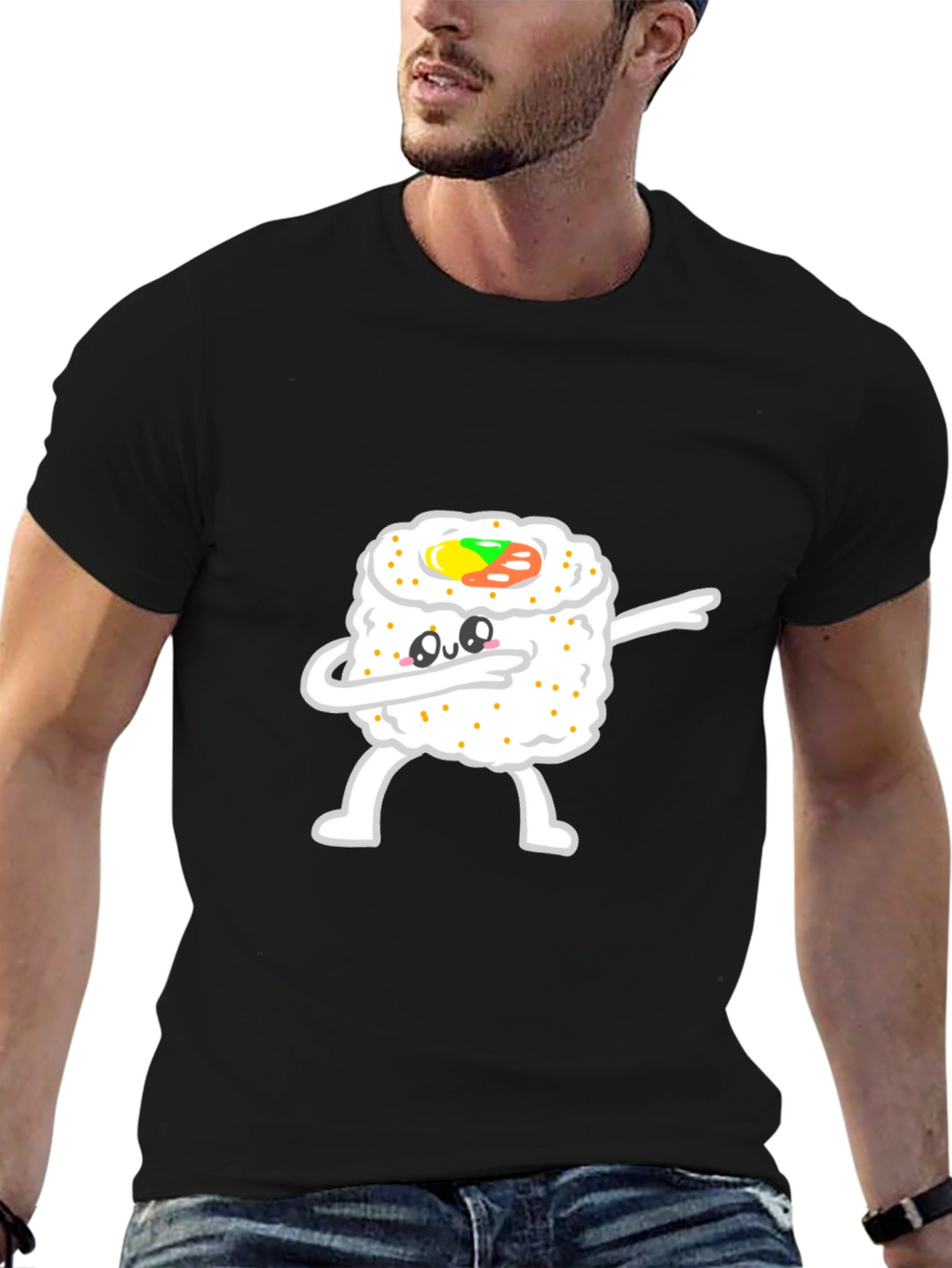 Dabbing Sushi Roll T-Shirt - Cute Foodie Tee