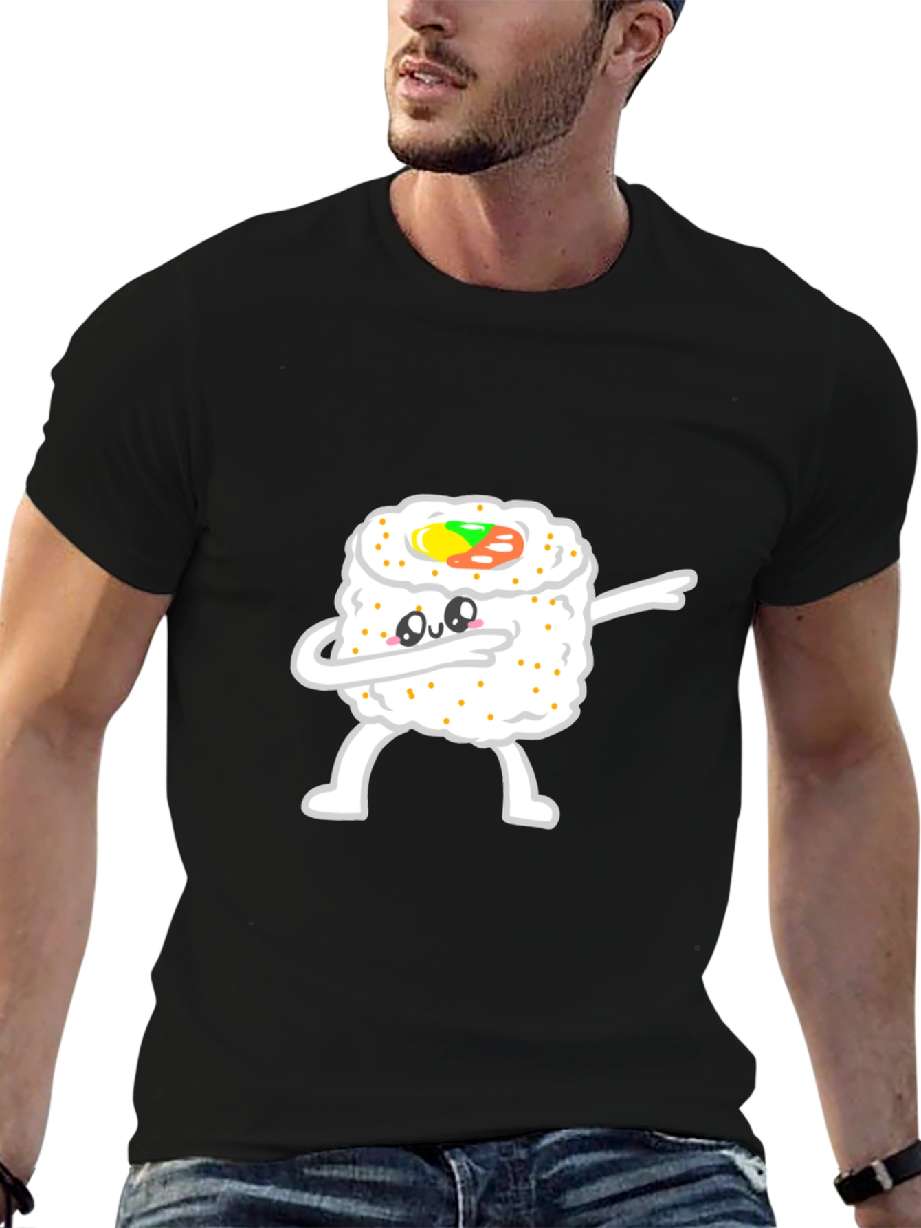 Dabbing Sushi Roll T-Shirt - Cute Foodie Tee
