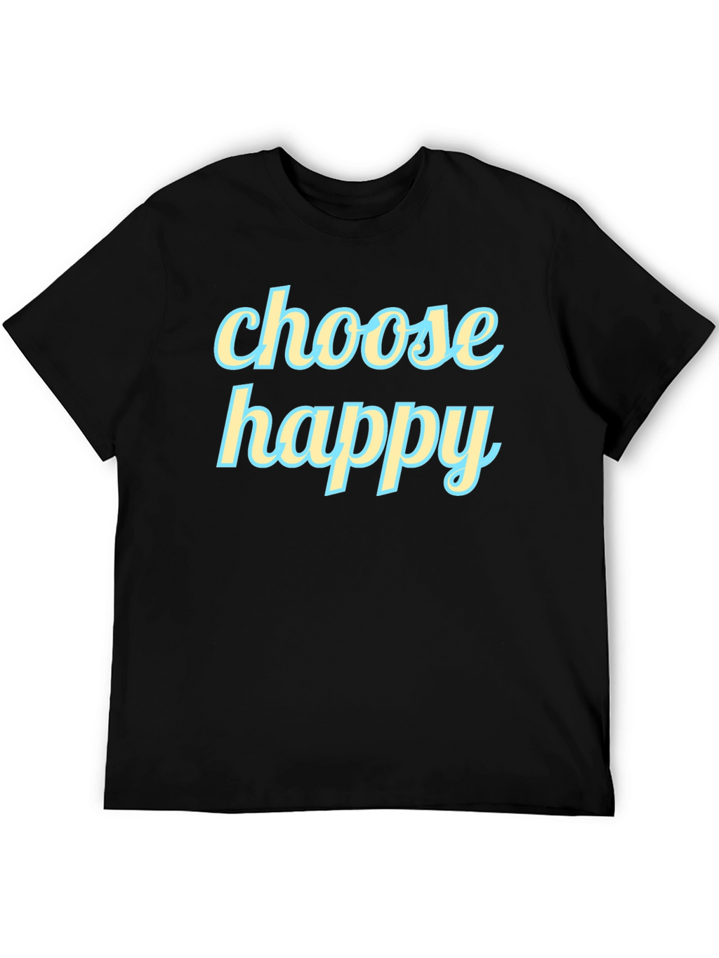 Choose Happy Graphic Tee - Black Cotton T-Shirt