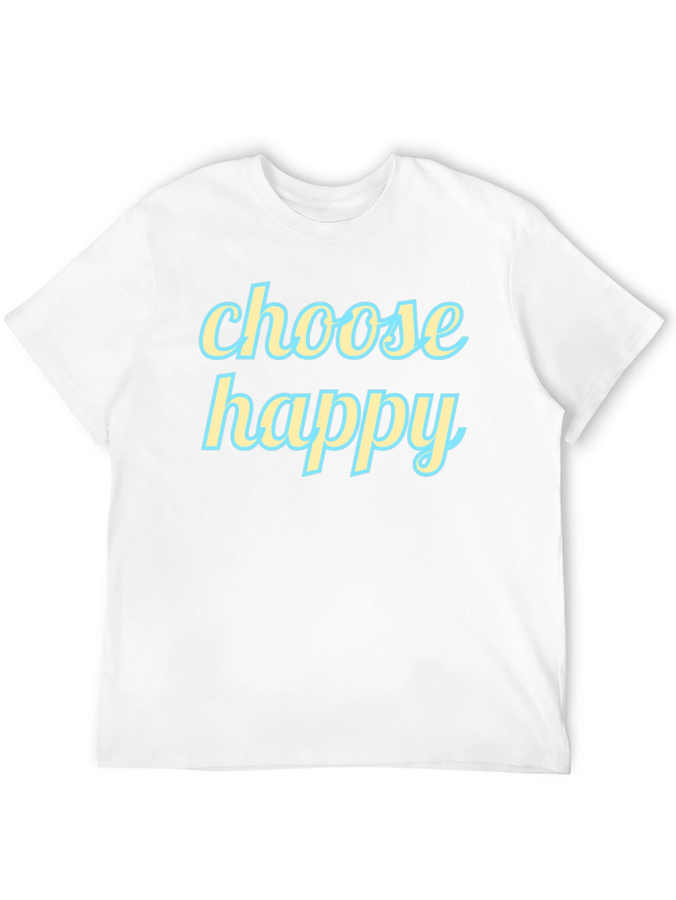 Choose Happy Graphic Tee - Black Cotton T-Shirt