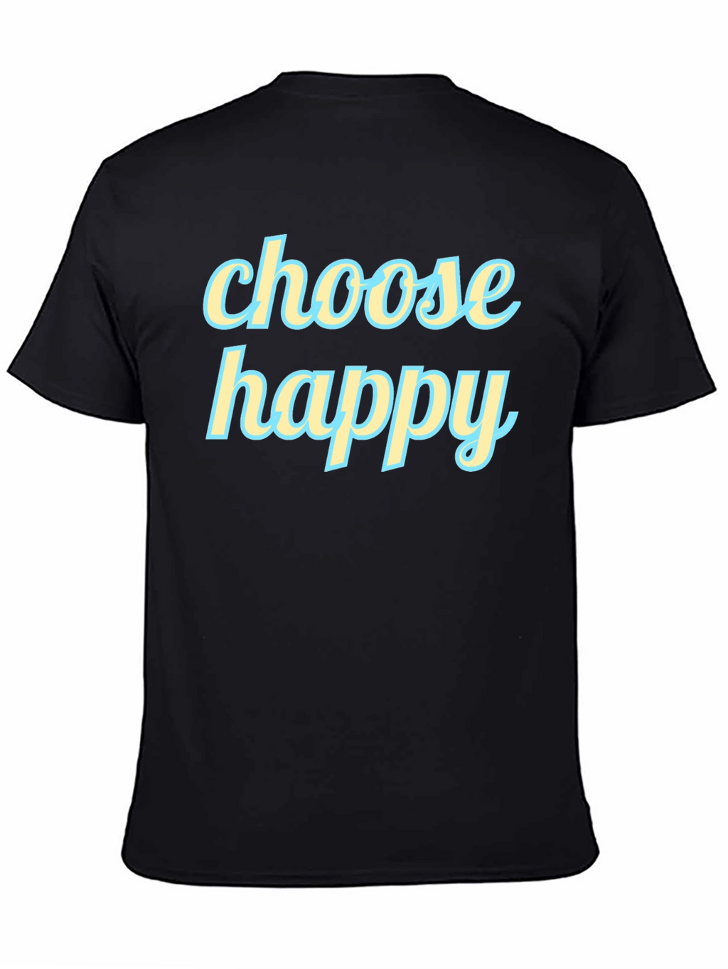 Choose Happy Graphic Tee - Black Cotton T-Shirt