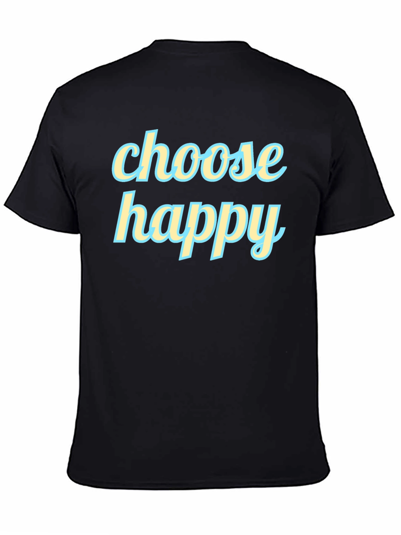 Choose Happy Graphic Tee - Black Cotton T-Shirt
