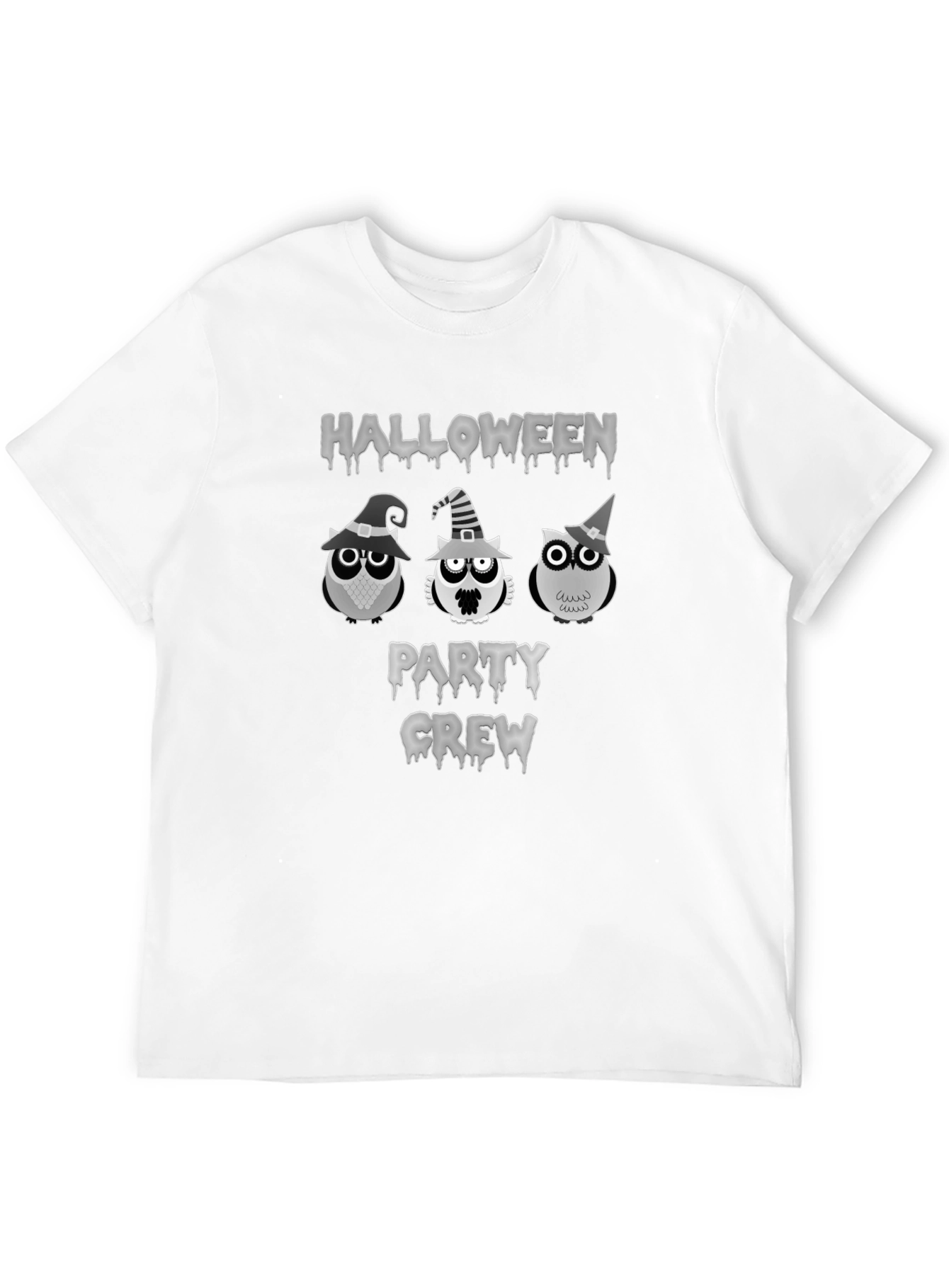 Halloween Owls Party Crew Black T-Shirt
