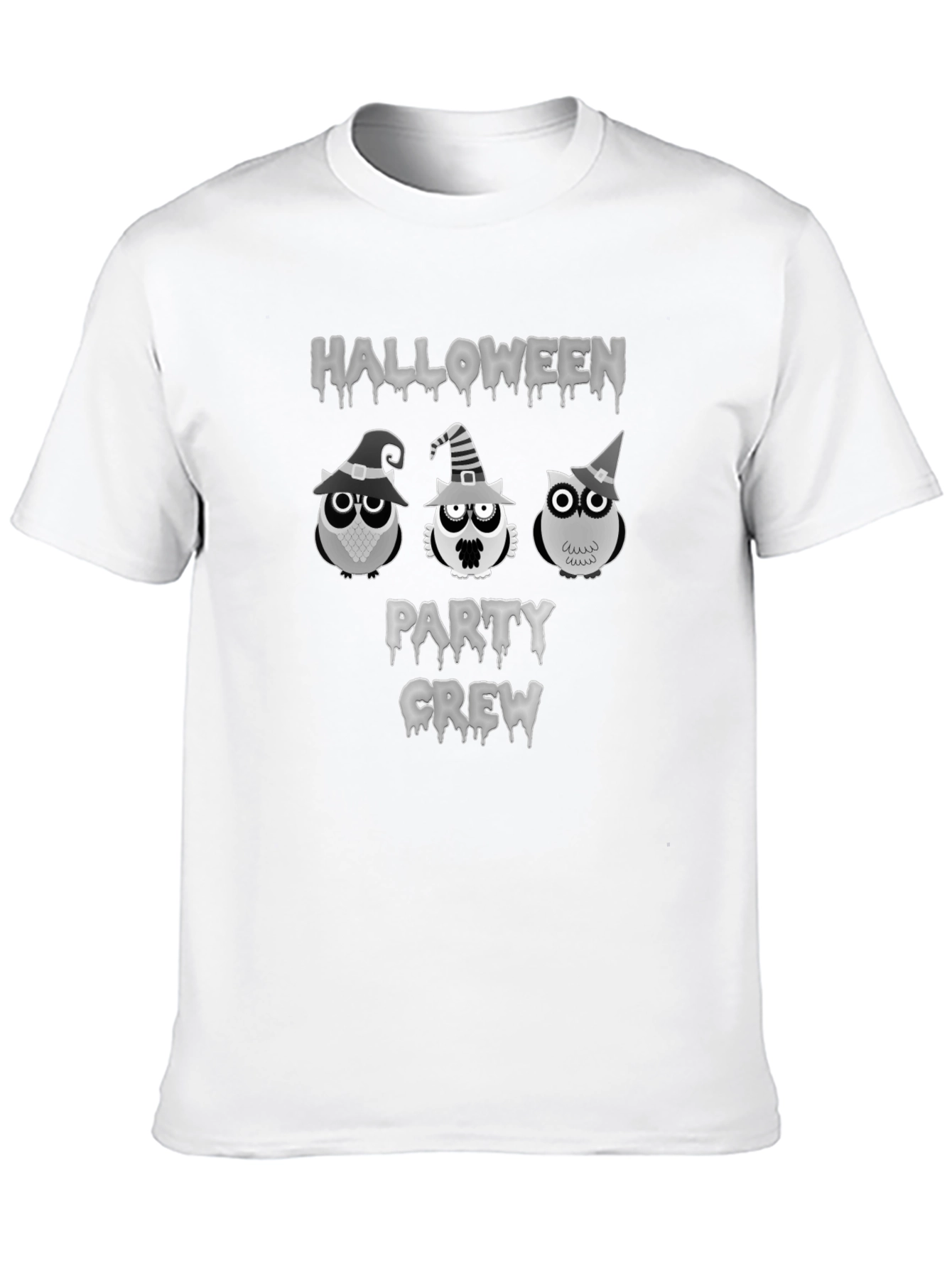 Halloween Owls Party Crew Black T-Shirt