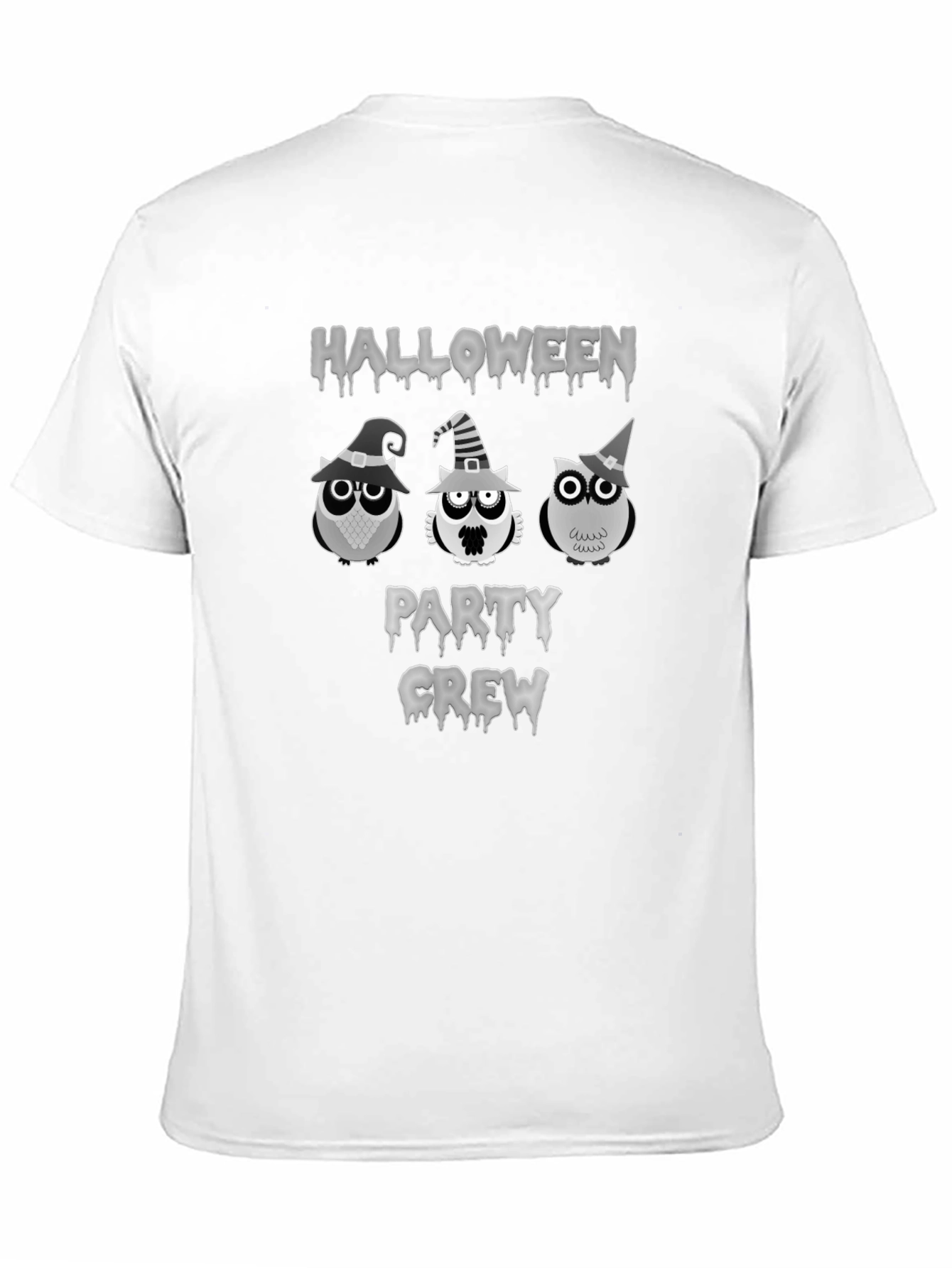 Halloween Owls Party Crew Black T-Shirt