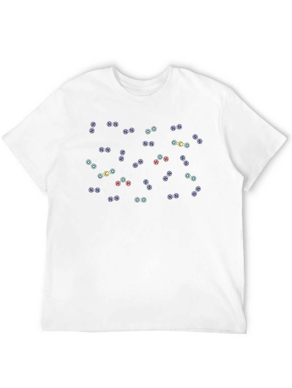 Molecular Compound Pattern Black T-Shirt