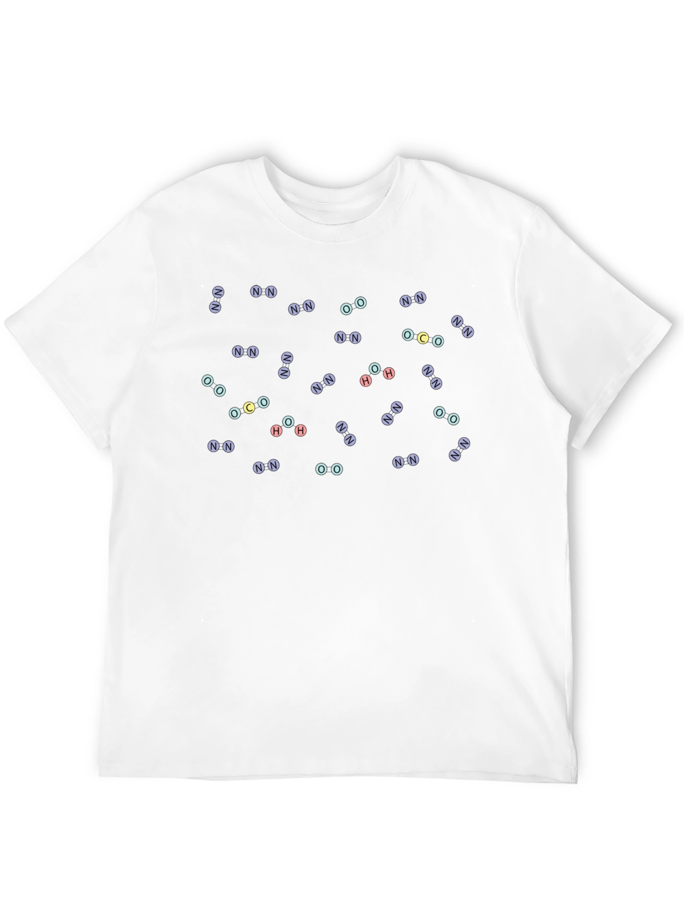 Molecular Compound Pattern Black T-Shirt