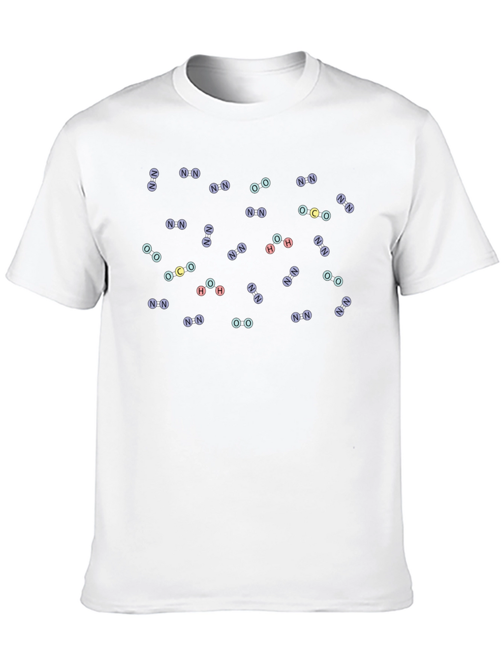 Molecular Compound Pattern Black T-Shirt