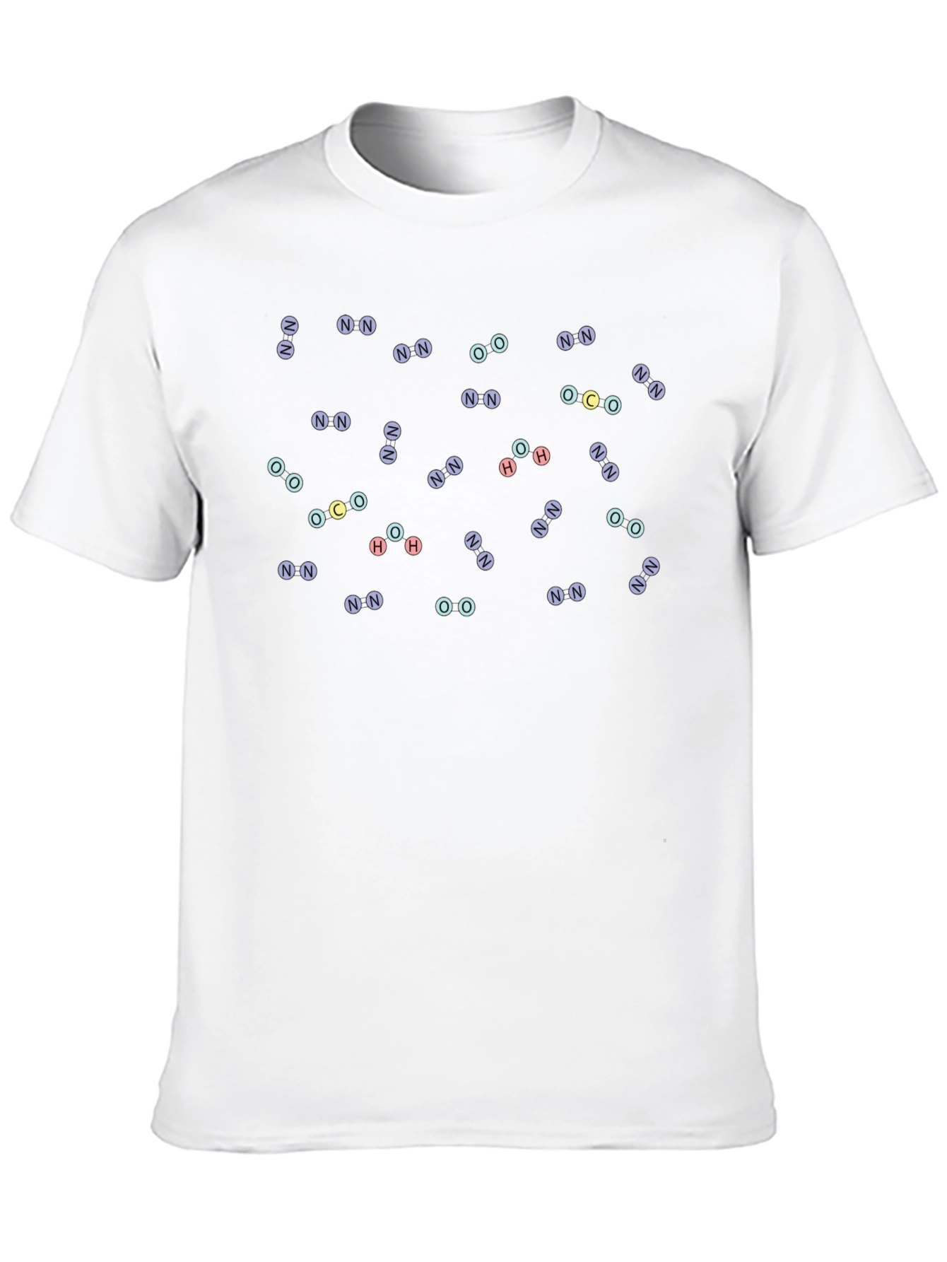 Molecular Compound Pattern Black T-Shirt
