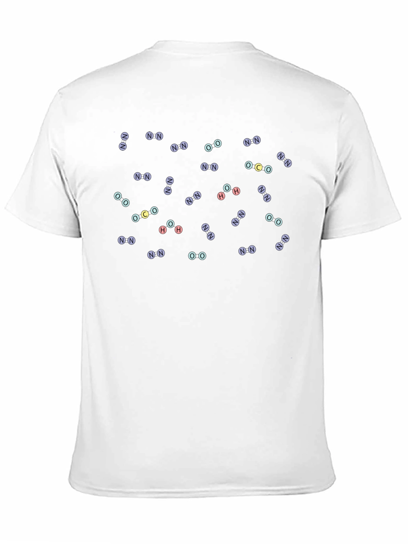Molecular Compound Pattern Black T-Shirt
