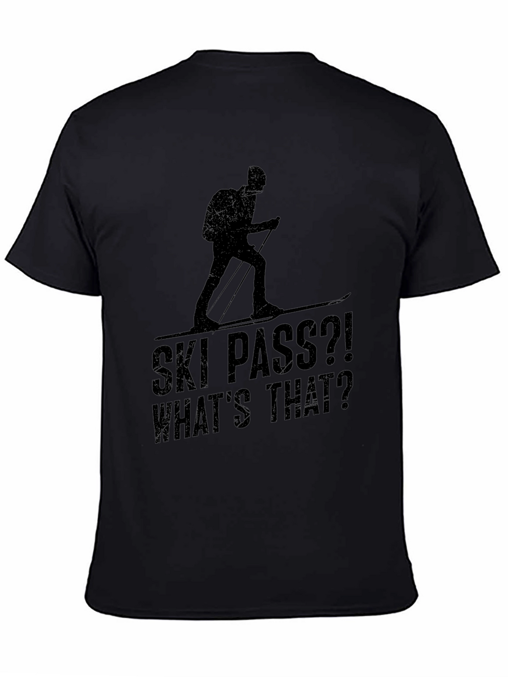 Ski Pass? Whats That? Mens Black Graphic T-Shirt
