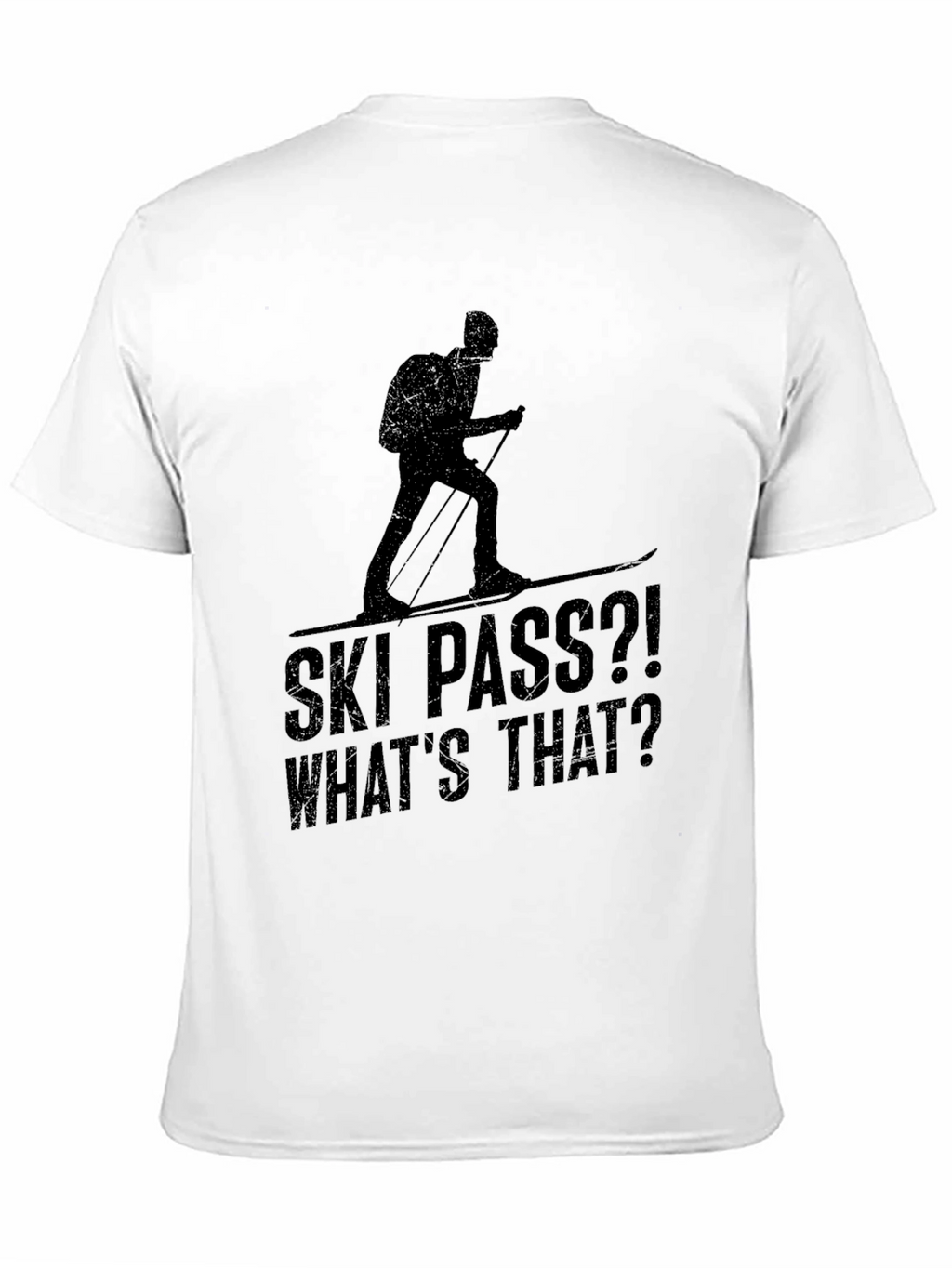 Ski Pass? Whats That? Mens Black Graphic T-Shirt