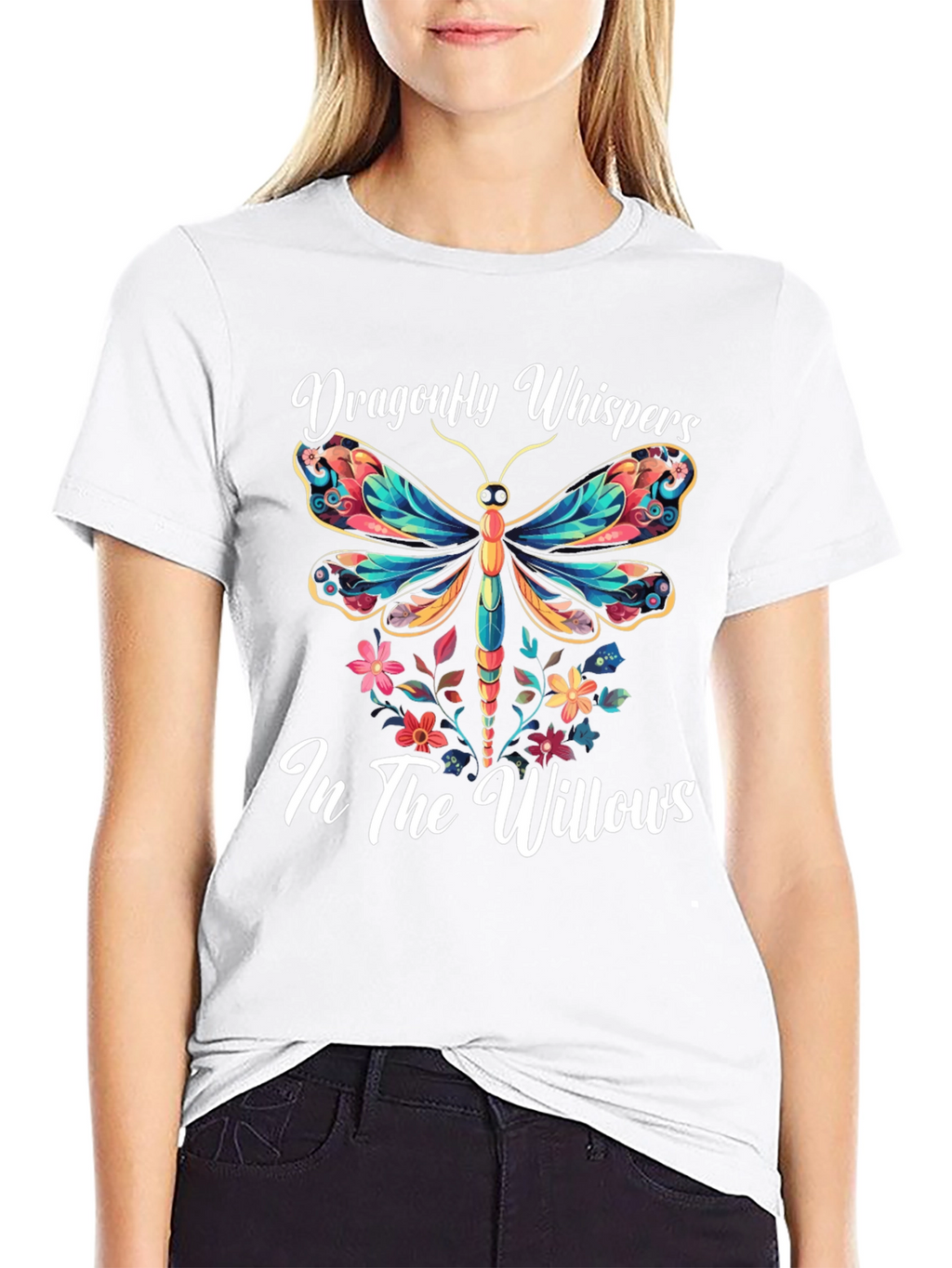 Dragonfly Whispers T-Shirt Nature Willow Tee