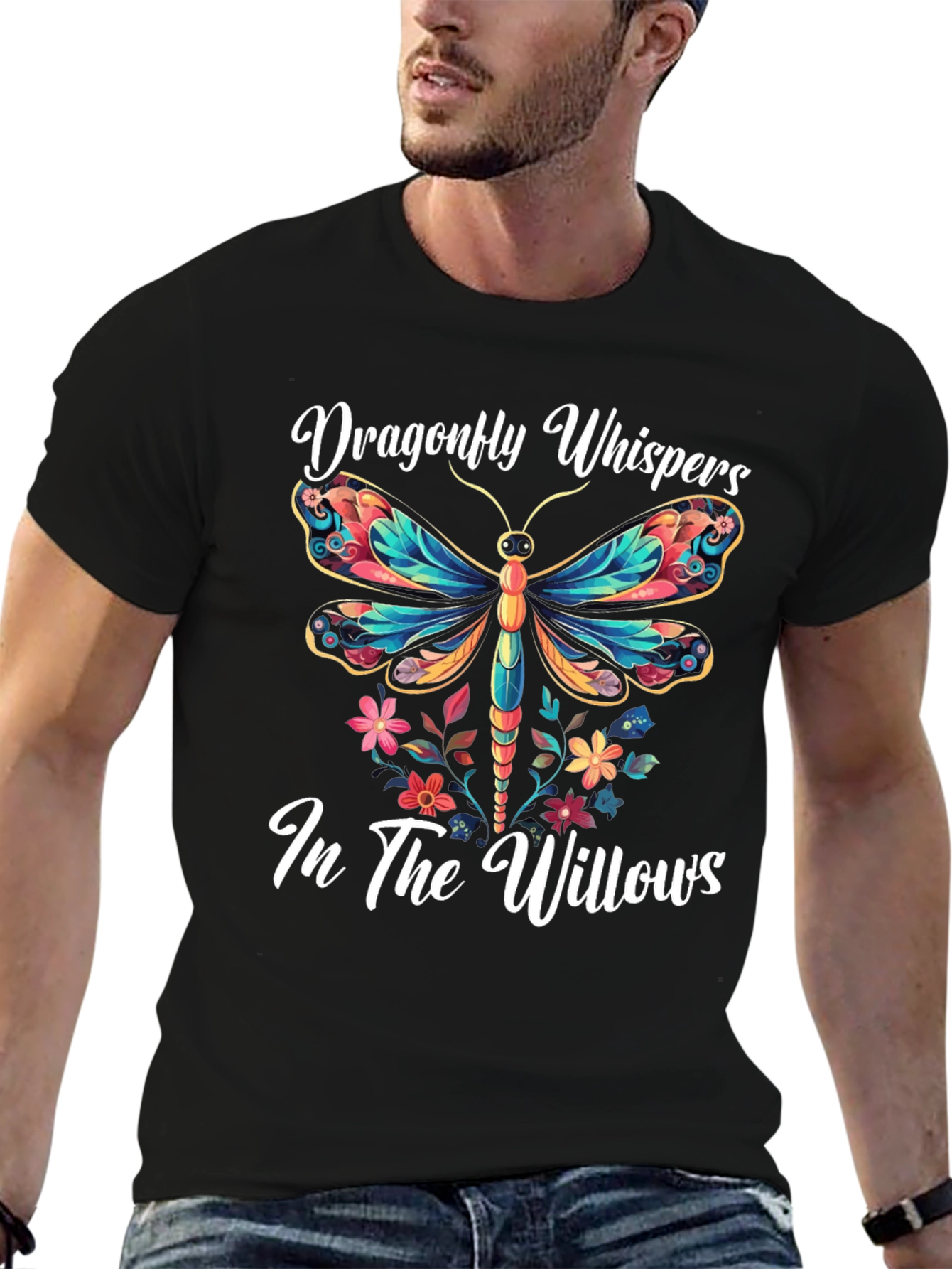 Dragonfly Whispers T-Shirt Nature Willow Tee