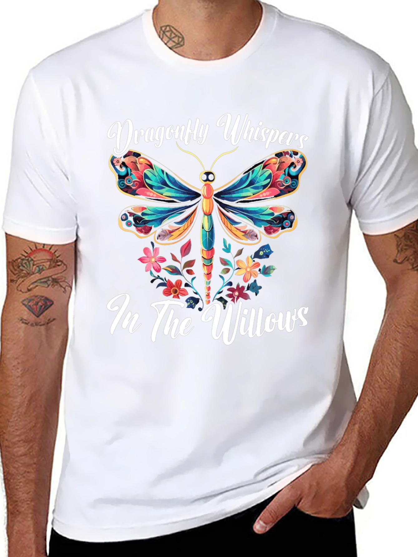 Dragonfly Whispers T-Shirt Nature Willow Tee