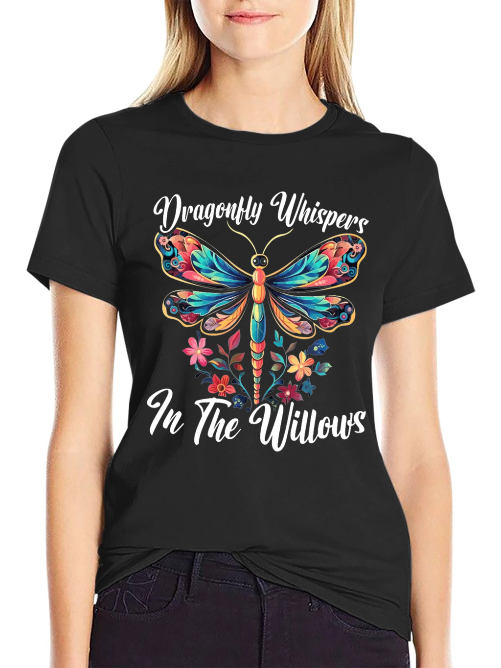 Dragonfly Whispers T-Shirt Nature Willow Tee