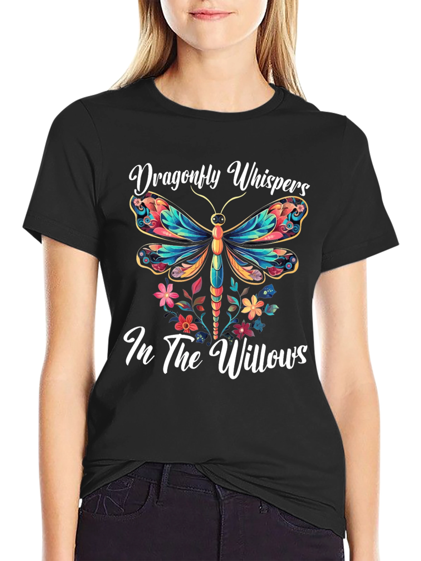 Dragonfly Whispers T-Shirt Nature Willow Tee