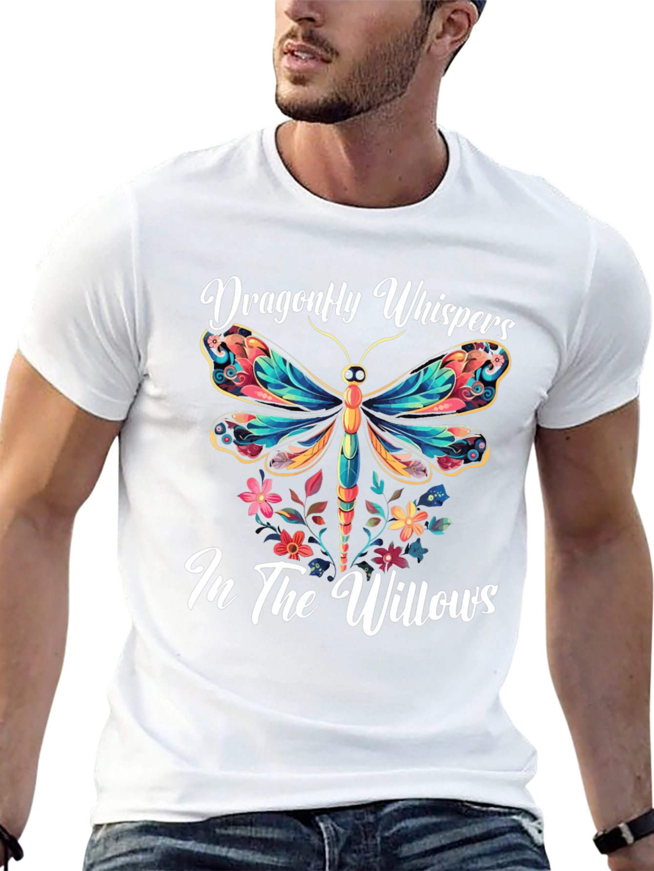 Dragonfly Whispers T-Shirt Nature Willow Tee