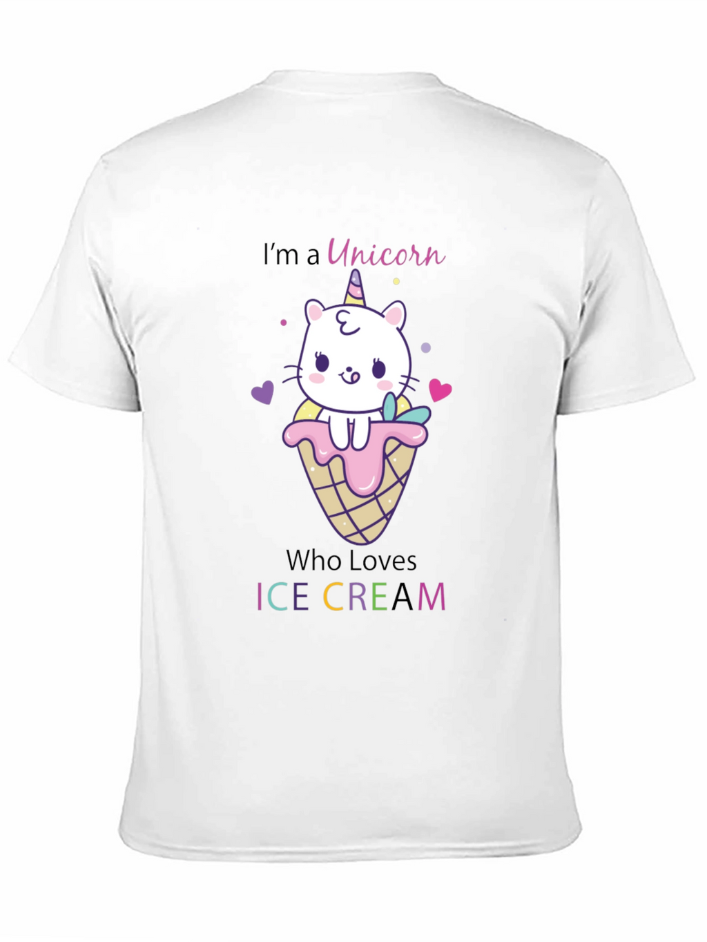 Unicorn Cat Ice Cream Graphic T-Shirt