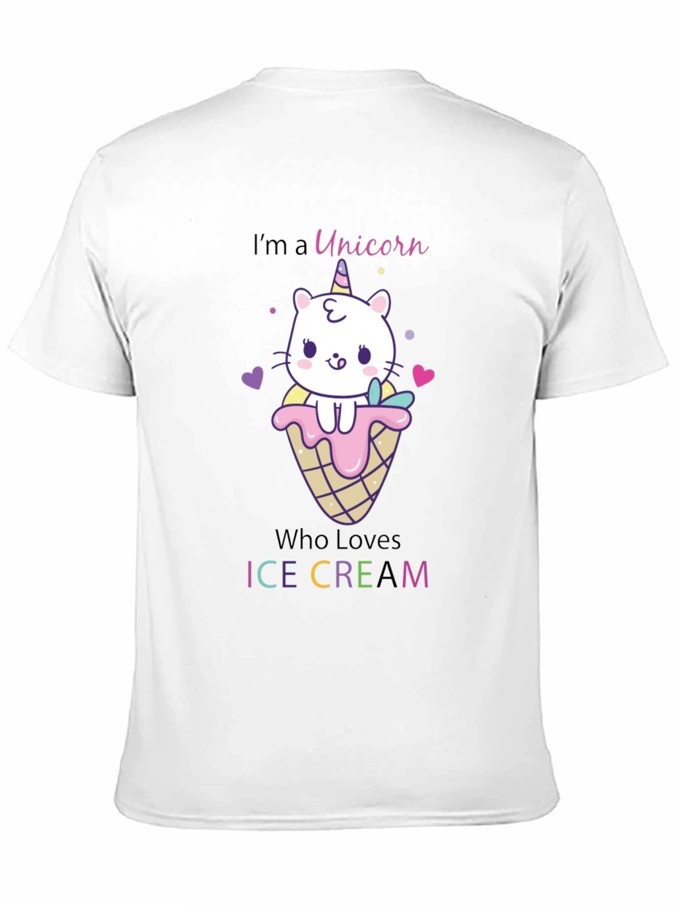 Unicorn Cat Ice Cream Graphic T-Shirt