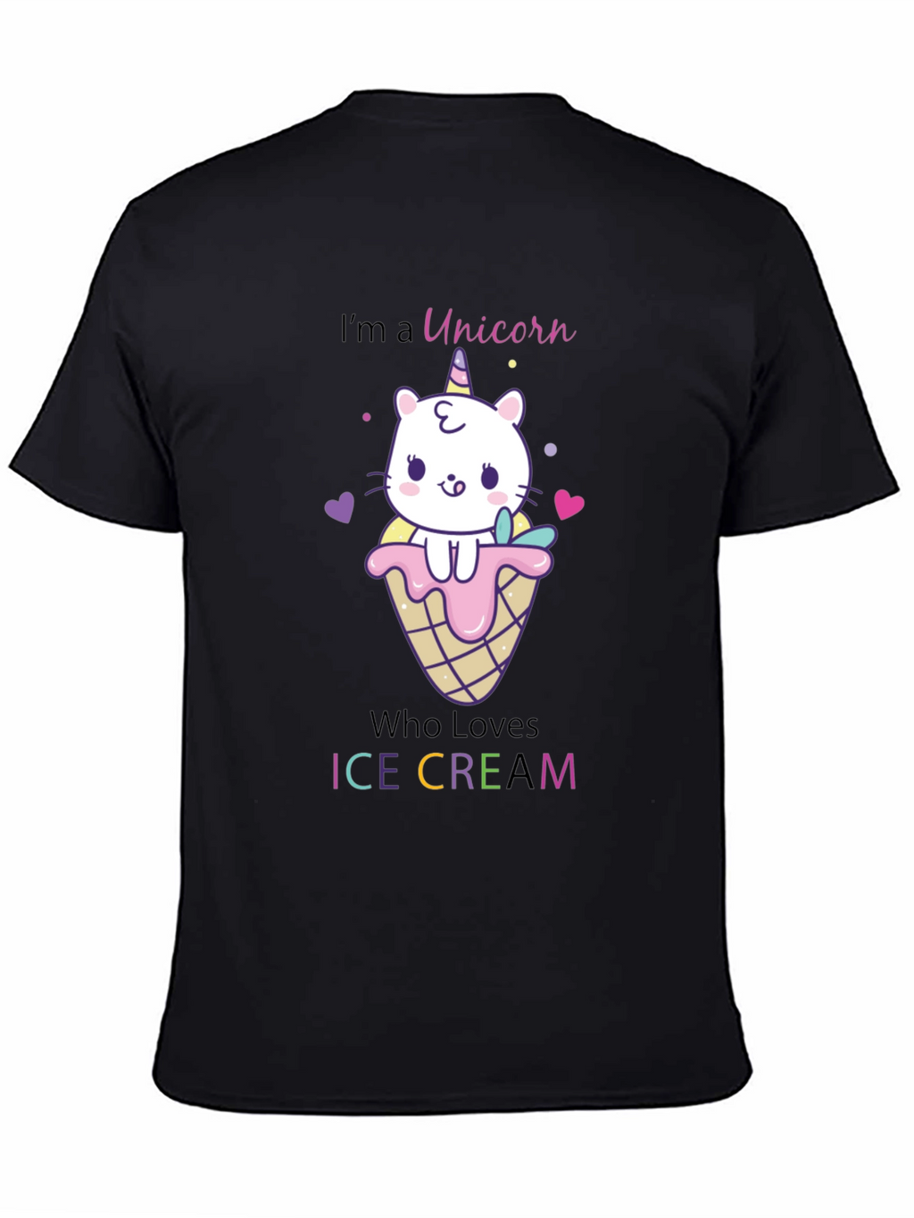 Unicorn Cat Ice Cream Graphic T-Shirt