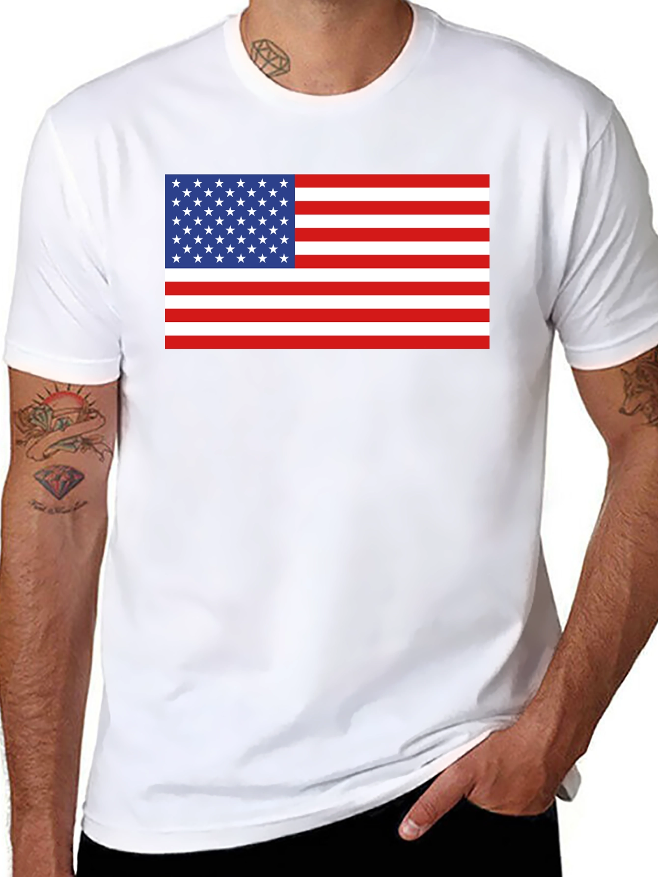 American Flag Graphic Tee - Patriotic Black T-Shirt