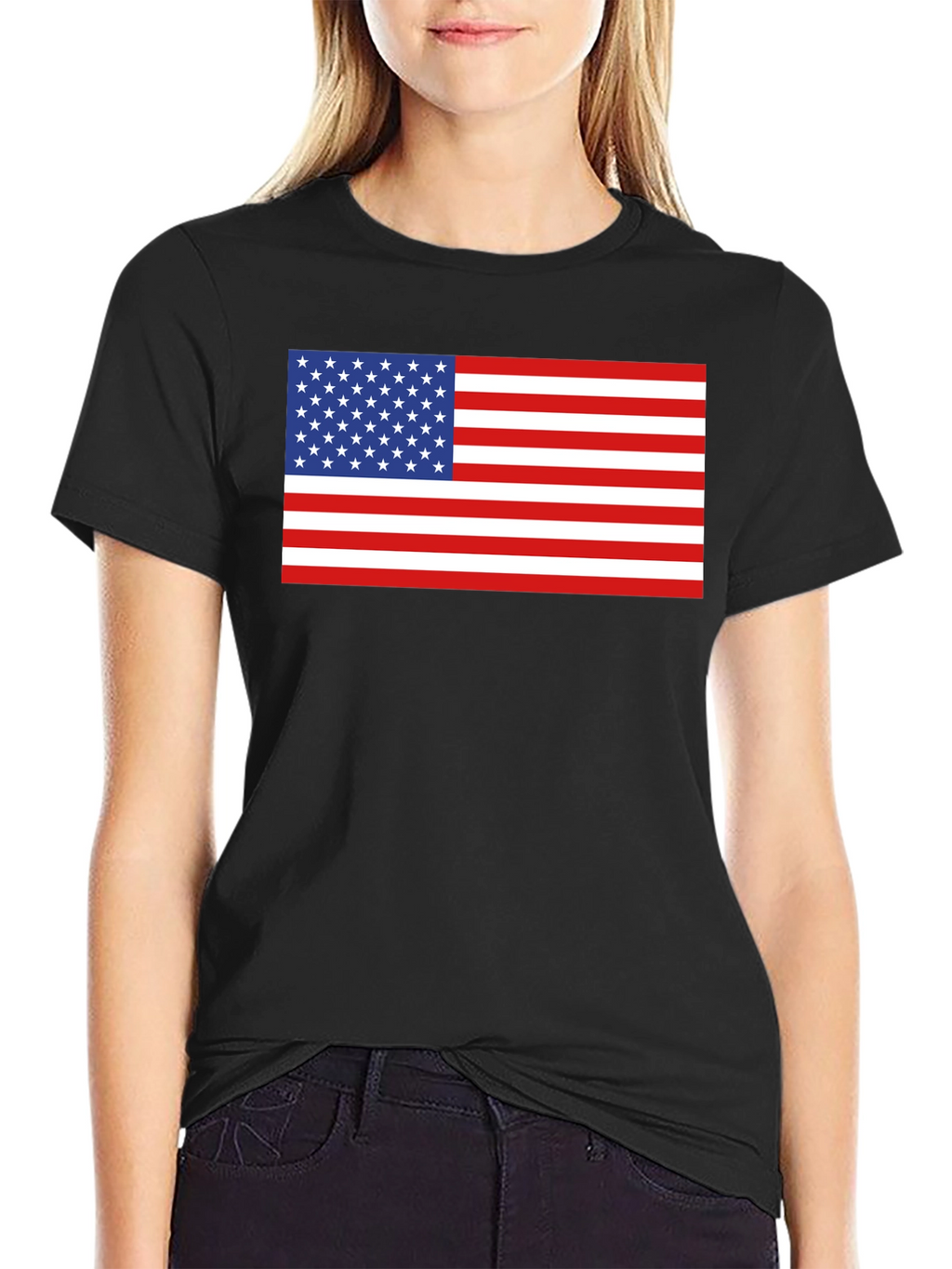 American Flag Graphic Tee - Patriotic Black T-Shirt