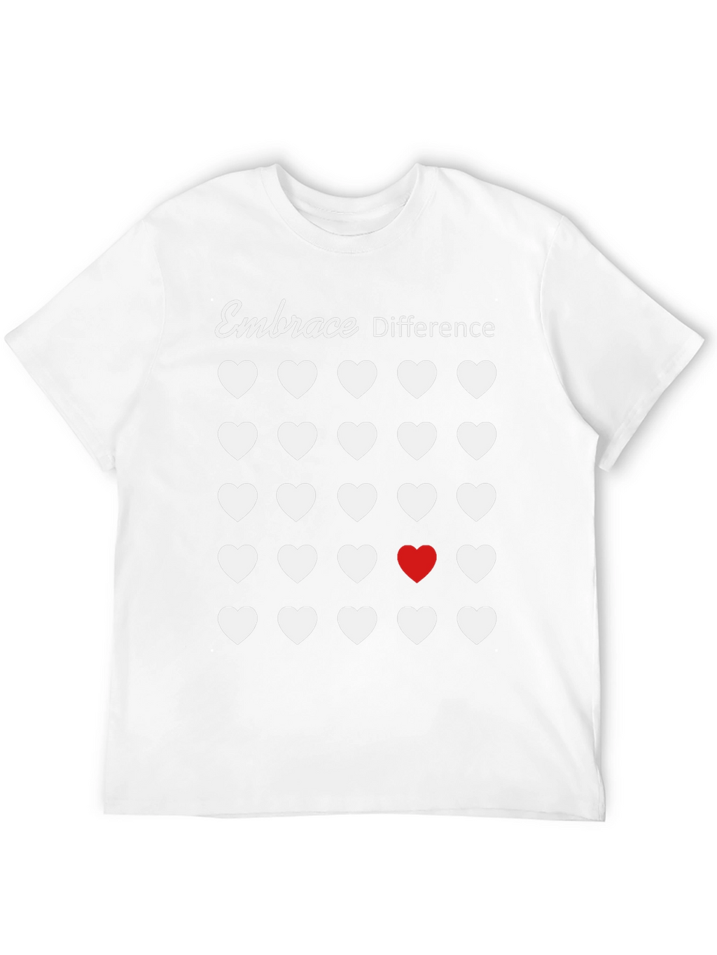 Embrace Difference T-Shirt - Unique Heart Design