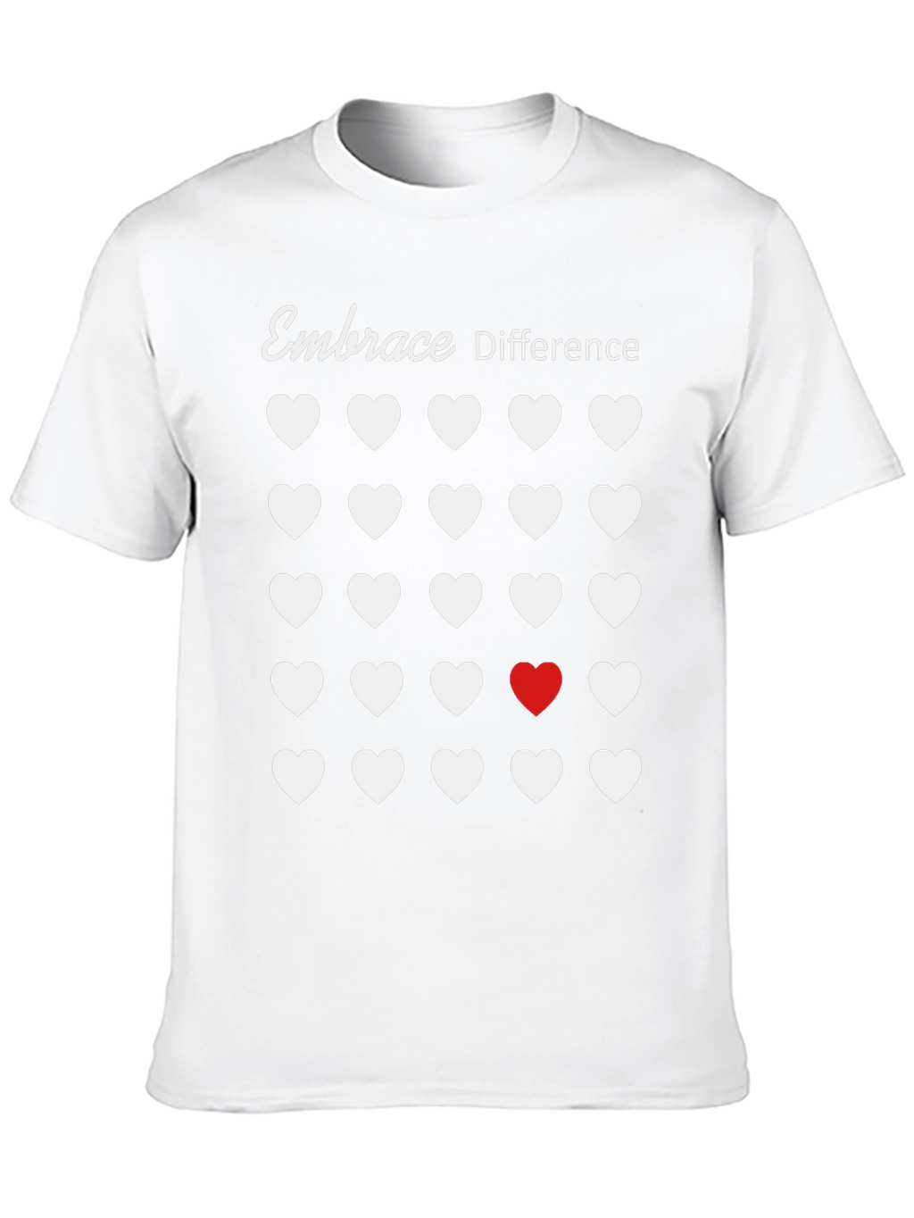 Embrace Difference T-Shirt - Unique Heart Design