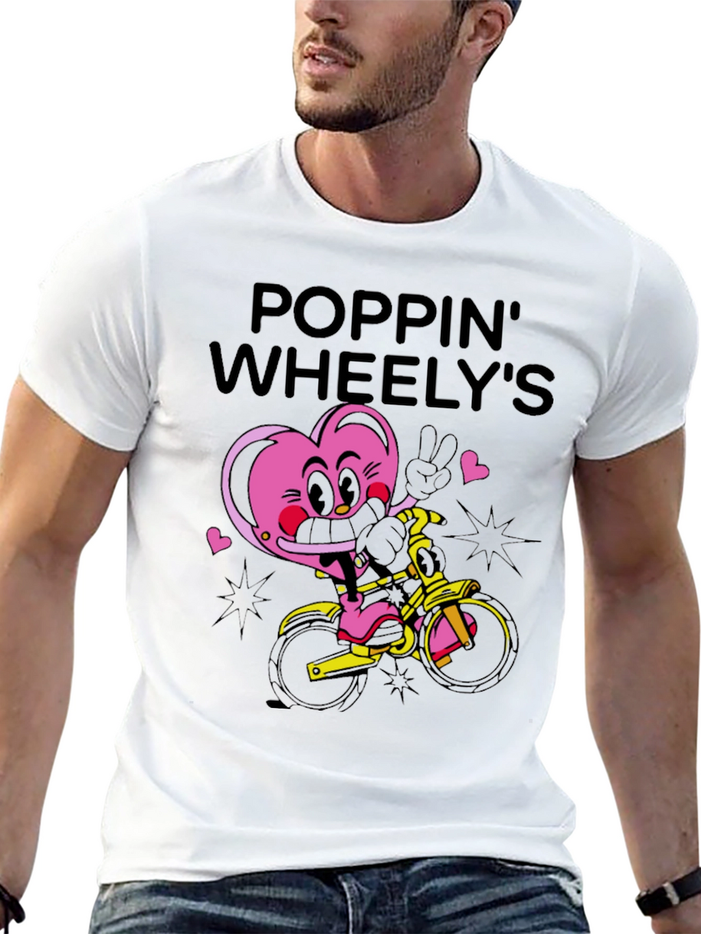 Poppin Wheelys Graphic Tee - Black Cotton