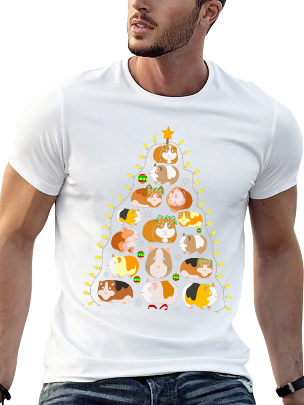 Guinea Pig Christmas Tree Graphic Tee