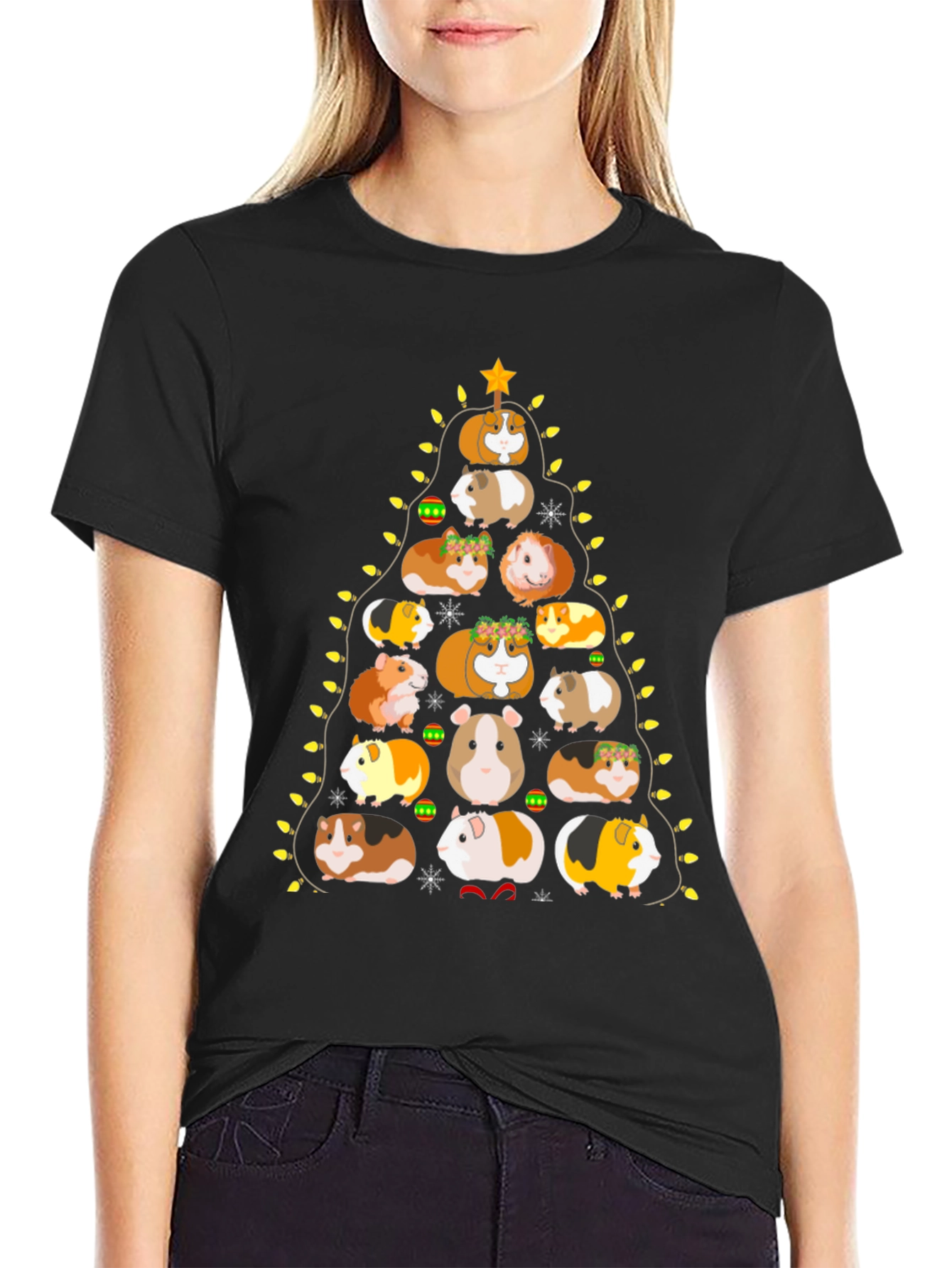Guinea Pig Christmas Tree Graphic Tee