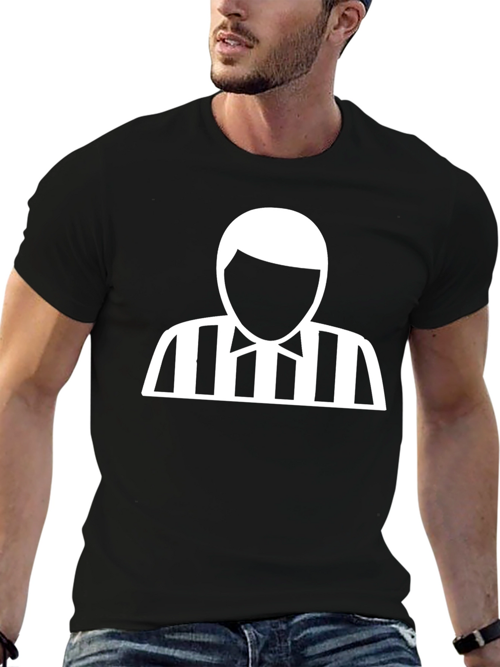Referee Graphic Tee - Black Cotton T-Shirt