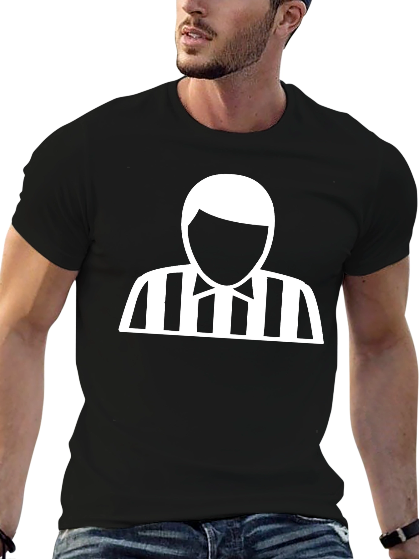 Referee Graphic Tee - Black Cotton T-Shirt